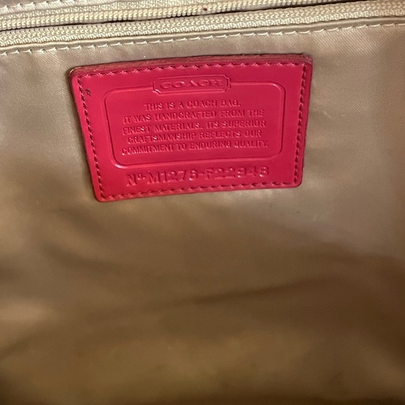 COACH Authentic Y2K Women’s Logo Backpack, 15” x 13”x Tan and Pink. - Picture 6 of 7